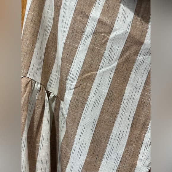 NWT WISTERIA LANE Striped Tan and White Women's Palazzo Pants - M LONG - Picture 3 of 6